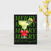 Merry With A Margarita Christmas Drinking Margarit Karte (Gelbe Blume)