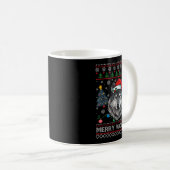 Merry Wolfmas Merry Christmas Wolf Ugly Sweater Fu Kaffeetasse (VorderseiteRechts)