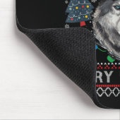 Merry Wolfmas Merry Christmas Wolf Ugly Sweater Fu Mousepad (Ecke)
