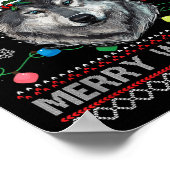 Merry Wolfmas Merry Christmas Wolf Ugly Sweater Fu Poster (Ecke)
