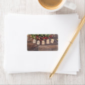 Merry Wood Pine and Berries Holiday Address Label Adressaufkleber (Insitu)