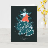 Merry Woodland Animals Weihnachtskarte Karte (Gelbe Blume)