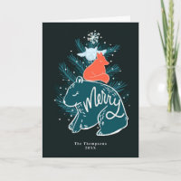 Merry Woodland Animals Weihnachtskarte