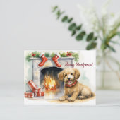 Merry Woof-mas Hund Weihnachten Postkarte (Stehend Vorderseite)