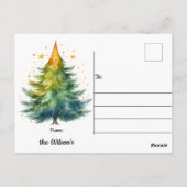 Merry Woof-mas Hund Weihnachtsmannmütze Weihnachte Postkarte (Rückseite)