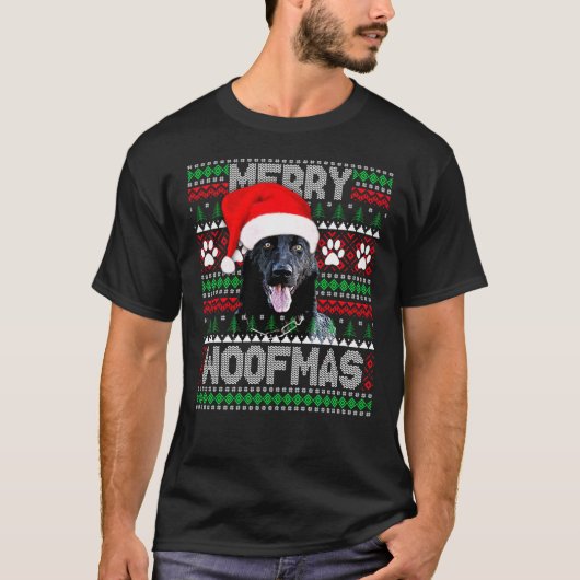 Merry Woofmas Black German Shepherd Christmas gift T-Shirt (Vorderseite)