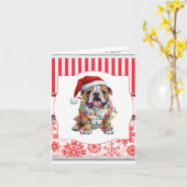 Merry Woofmas Bulldog Gruß Karte (Gelbe Blume)