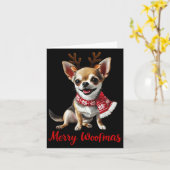 Merry Woofmas Chihuahua Dog Meme In Reindeer Antle Karte (Gelbe Blume)