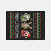 Merry Woofmas Christmas Dog Paws Leopard Ugly Swea Fleecedecke (Vorderseite (Horizontal))