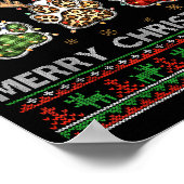 Merry Woofmas Christmas Dog Paws Leopard Ugly Swea Poster (Ecke)