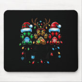 Merry Woofmas Christmas Dog Paws Lights Buffalo Pl Mousepad (Vorne)
