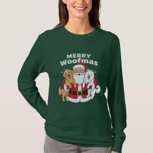 Merry Woofmas Christmas T-Shirt (Vorderseite)