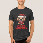 Merry Woofmas - Christmas with a Cute Santa Dog Tri-Blend Shirt (Vorderseite)