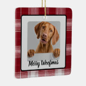 Merry Woofmas Custom Dog Photo Christmas Ornament (Rechts)