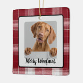 Merry Woofmas Custom Dog Photo Christmas Ornament (Links)