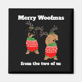 Merry Woofmas Dachshund Christmas Magnet (Vorne)