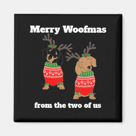 Merry Woofmas Dachshund Christmas Magnet