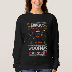 Merry Woofmas Dackel Santa Reindeer Ugly Christ Sweatshirt