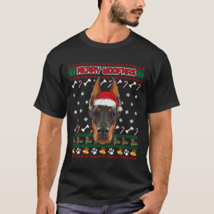 Merry Woofmas Doberman Christmas Dog 893 T-Shirt