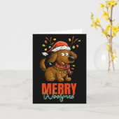 Merry Woofmas Dog Cute Christmas Lights Puppy Long Karte (Gelbe Blume)