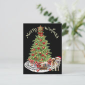 Merry Woofmas Dog Design - Akita Postkarte (Stehend Vorderseite)