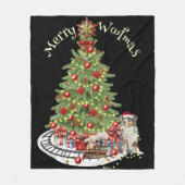 Merry Woofmas Dog Design - Australian Shepherd Fleecedecke (Vorderseite)