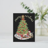 Merry Woofmas Dog Design - Australischer Rinderhun Postkarte (Stehend Vorderseite)