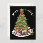 Merry Woofmas Dog Design - Australischer Rinderhun Postkarte (Vorne/Hinten)