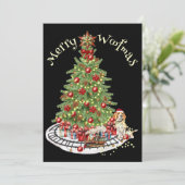 Merry Woofmas Dog Design - Beagle Feiertagskarte (Stehend Vorderseite)