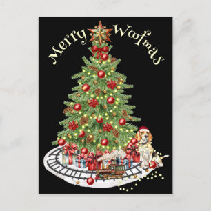 Merry Woofmas Dog Design - Beagle Postkarte