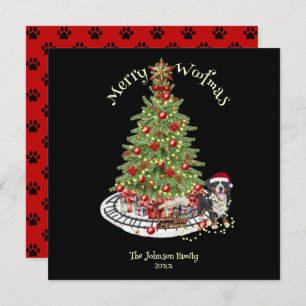 Merry Woofmas Dog Design - Bernese Mountain Dog Feiertagskarte