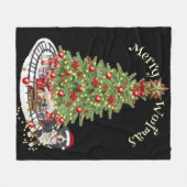 Merry Woofmas Dog Design - Bernese Mountain Dog Fleecedecke (Vorderseite (Horizontal))