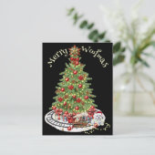 Merry Woofmas Dog Design - Bichon Frise Postkarte (Stehend Vorderseite)