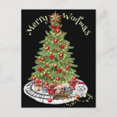 Merry Woofmas Dog Design - Bichon Frise Postkarte (Vorderseite)