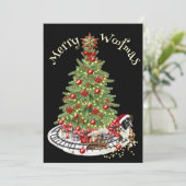 Merry Woofmas Dog Design - Boxer Feiertagskarte (Stehend Vorderseite)