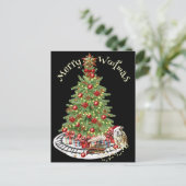 Merry Woofmas Dog Design - English Bulldog Postkarte (Stehend Vorderseite)