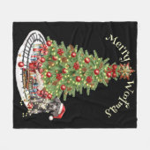 Merry Woofmas Dog Design - Great Dane Fleecedecke (Vorderseite (Horizontal))