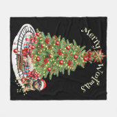 Merry Woofmas Dog Design - Rottweiler Fleecedecke (Vorderseite (Horizontal))