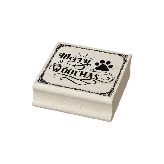 Merry Woofmas Dog Lover Christmas Gummistempel (Stempel)