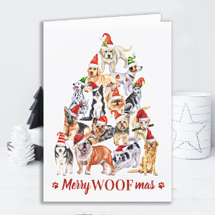 Merry Woofmas Dog Lover Christmas Pet Business Feiertagskarte