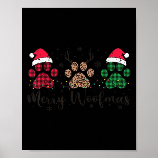 Merry Woofmas Dog Lover Retro Holiday Top Puppy Ch Poster (Vorne)