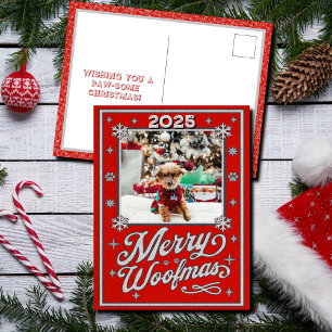 Merry Woofmas Foto Weihnachtsfeiertag Postkarte