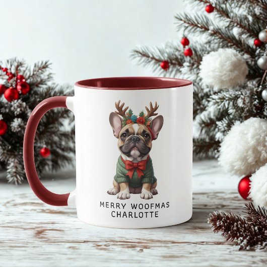 Merry Woofmas French Bulldog Frenchie Coffee Tasse