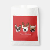 Merry Woofmas French Bulldogs Christmas Heads Geschenktütchen (Vorderseite)