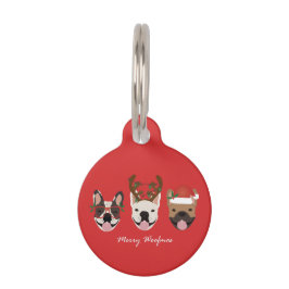 Merry Woofmas French Bulldogs Christmas Heads Haustiermarke