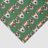 Merry Woofmas French Bulldogs Christmas Heads Seidenpapier (Detail)