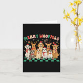 Merry Woofmas frohe Weihnachtslieder Männer Frauen Karte (Gelbe Blume)