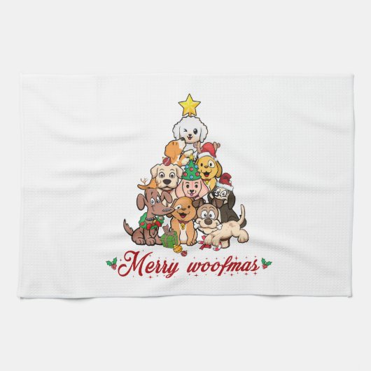 Merry Woofmas Geschirrtuch (Horizontal)
