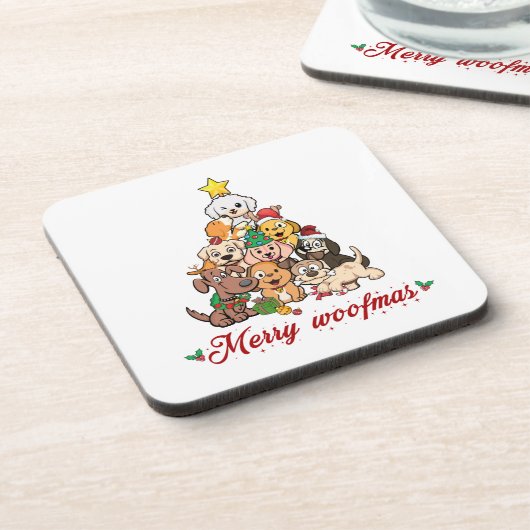 Merry woofmas getränkeuntersetzer (Linke Seite)