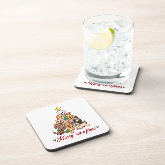 Merry woofmas getränkeuntersetzer (Rechte Seite)